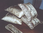 Inserted panel pillows & tiebacks