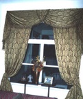 Silk panels under swag