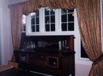 One piece drape and valance on custom rod