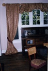 Contrast lined, one piece drape-valance on custom rod