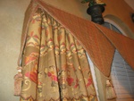 Corded triangle detail, custom window treatments and drapery
