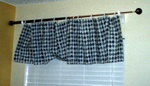 Flat valance, custom window treatments and drapery