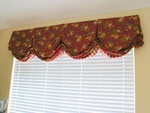 Balloon valance, custom window treatments and drapery