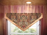 2 layer triangle valance, custom window treatments and drapery